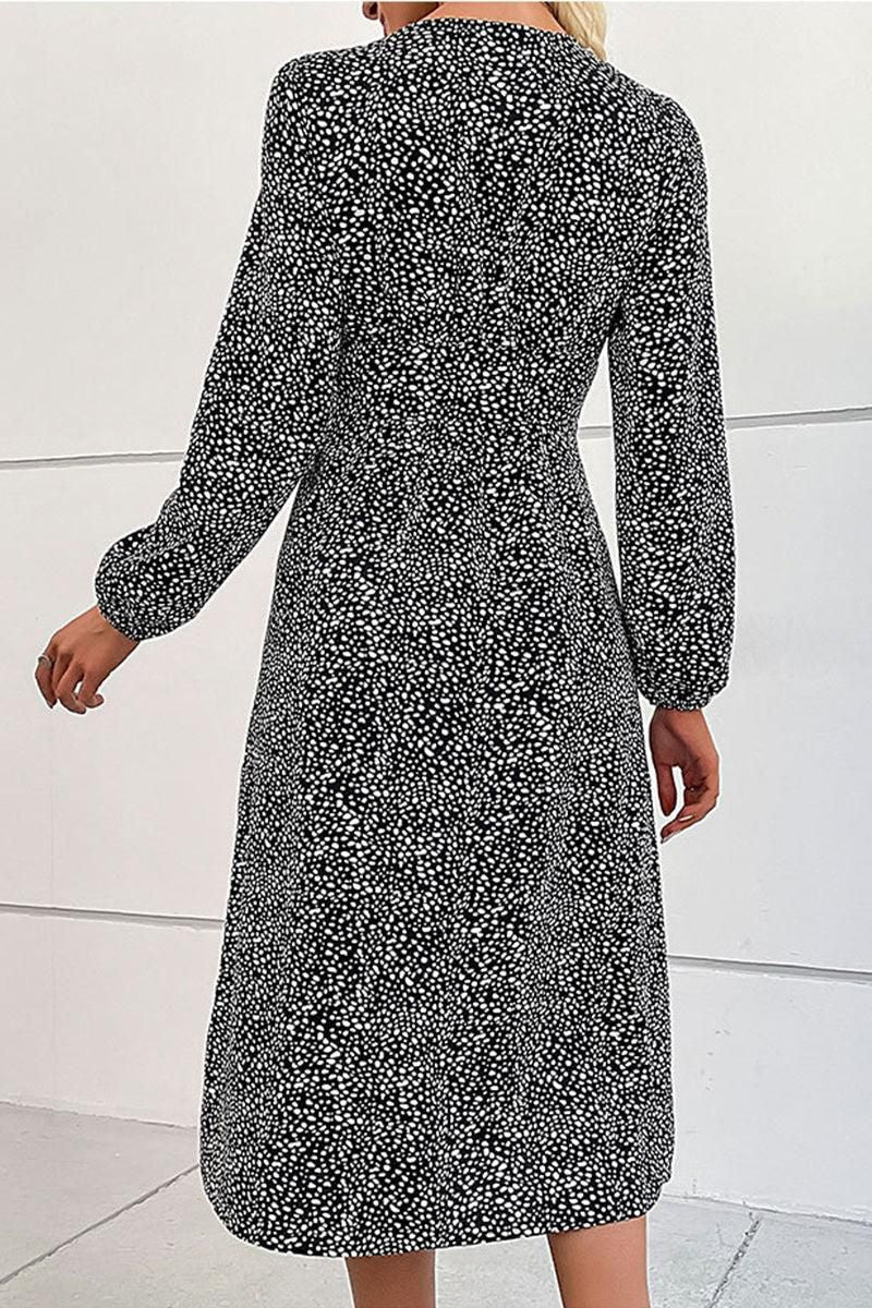 LONG SLEEVE BUTTON DOWN SHIRT DRESS - Doublju