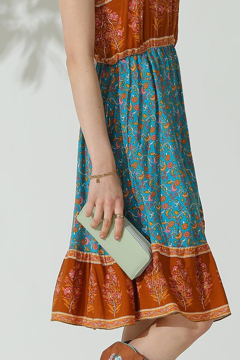 BOHEMIAN LACE SUSPENDER RUFFLE DRESS - Doublju