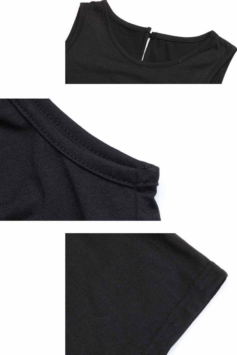 CASUAL SLEEVELESS SHORT DRESS - Doublju