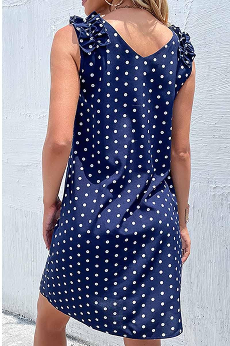FUNGUS EDGE POLKA DOT DAILY DRESS - Doublju