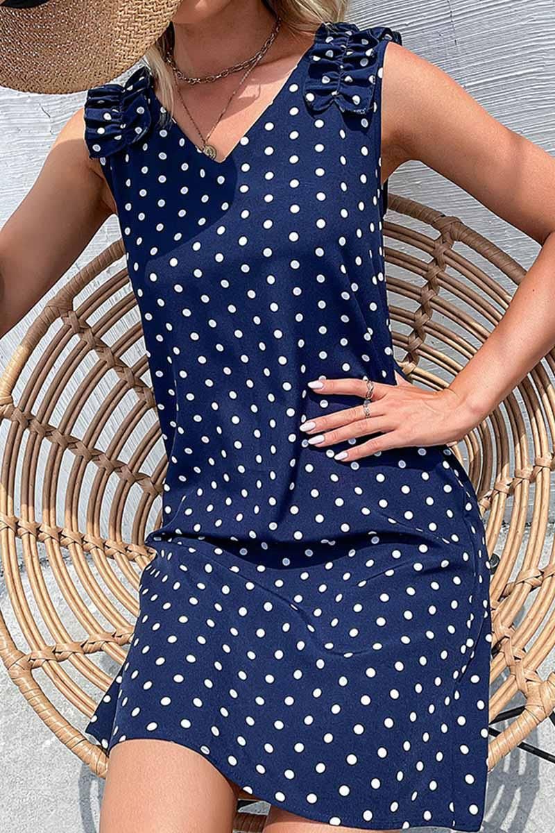 FUNGUS EDGE POLKA DOT DAILY DRESS - Doublju