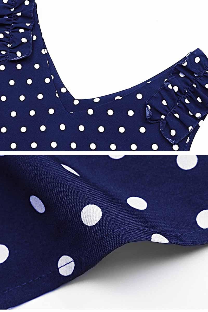 FUNGUS EDGE POLKA DOT DAILY DRESS - Doublju