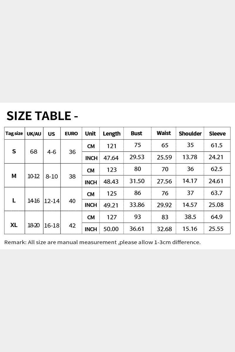 LONG SLEEVE SMOKED BOHEMIAN FLARE DRESS - Doublju