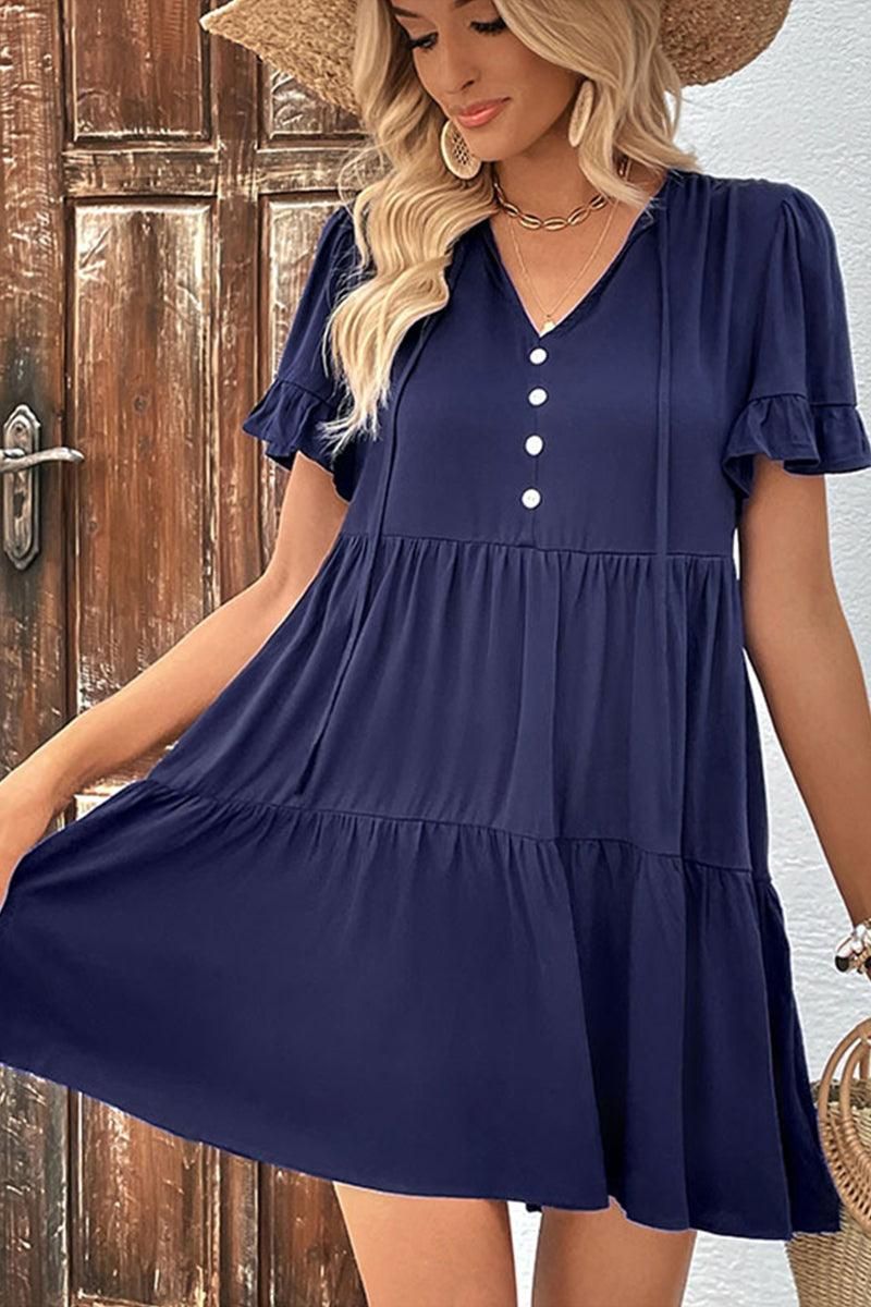 PLEATED DRESS - Doublju