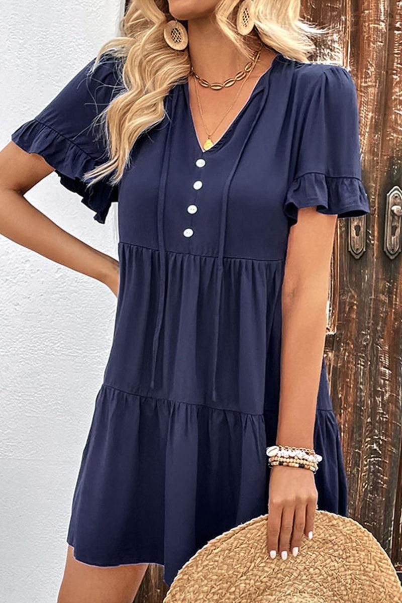 PLEATED DRESS - Doublju