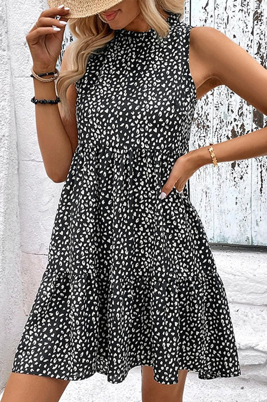 PRINTING IRREGULAR LOOSELY DRESS - Doublju