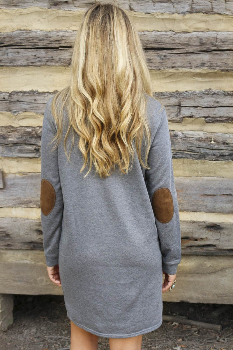 WOMEN LONG SLEEVE COZY HOME WEAR MINI DRESS