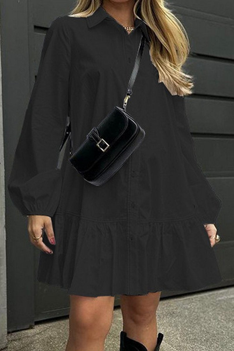 WOMEN LONG SLEEVE LIGHTWEIGHT A LING MINI DRESS