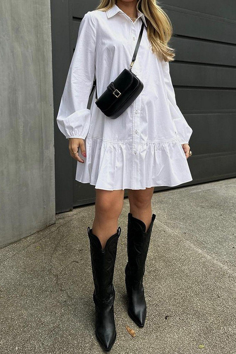 WOMEN LONG SLEEVE LIGHTWEIGHT A LING MINI DRESS