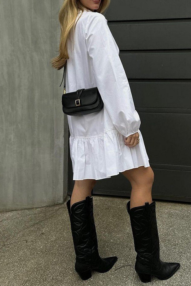 WOMEN LONG SLEEVE LIGHTWEIGHT A LING MINI DRESS