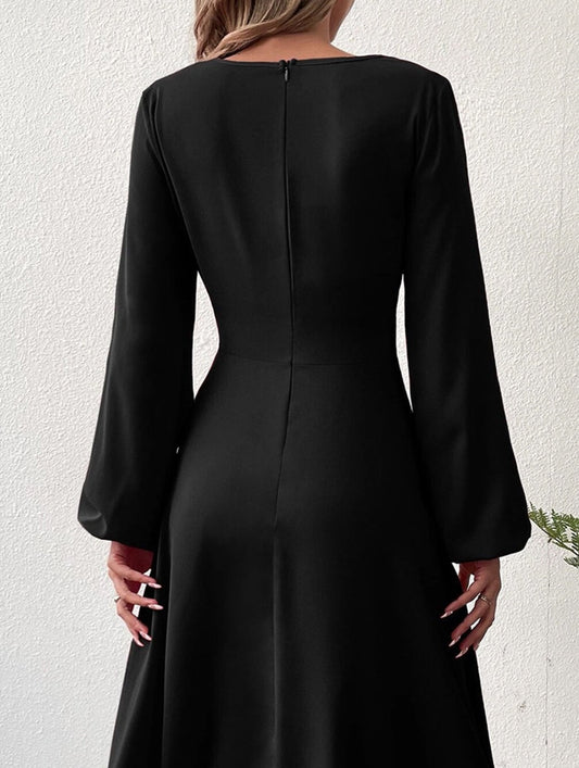 French Royal Sister Style V-Neck Waist Long Dress