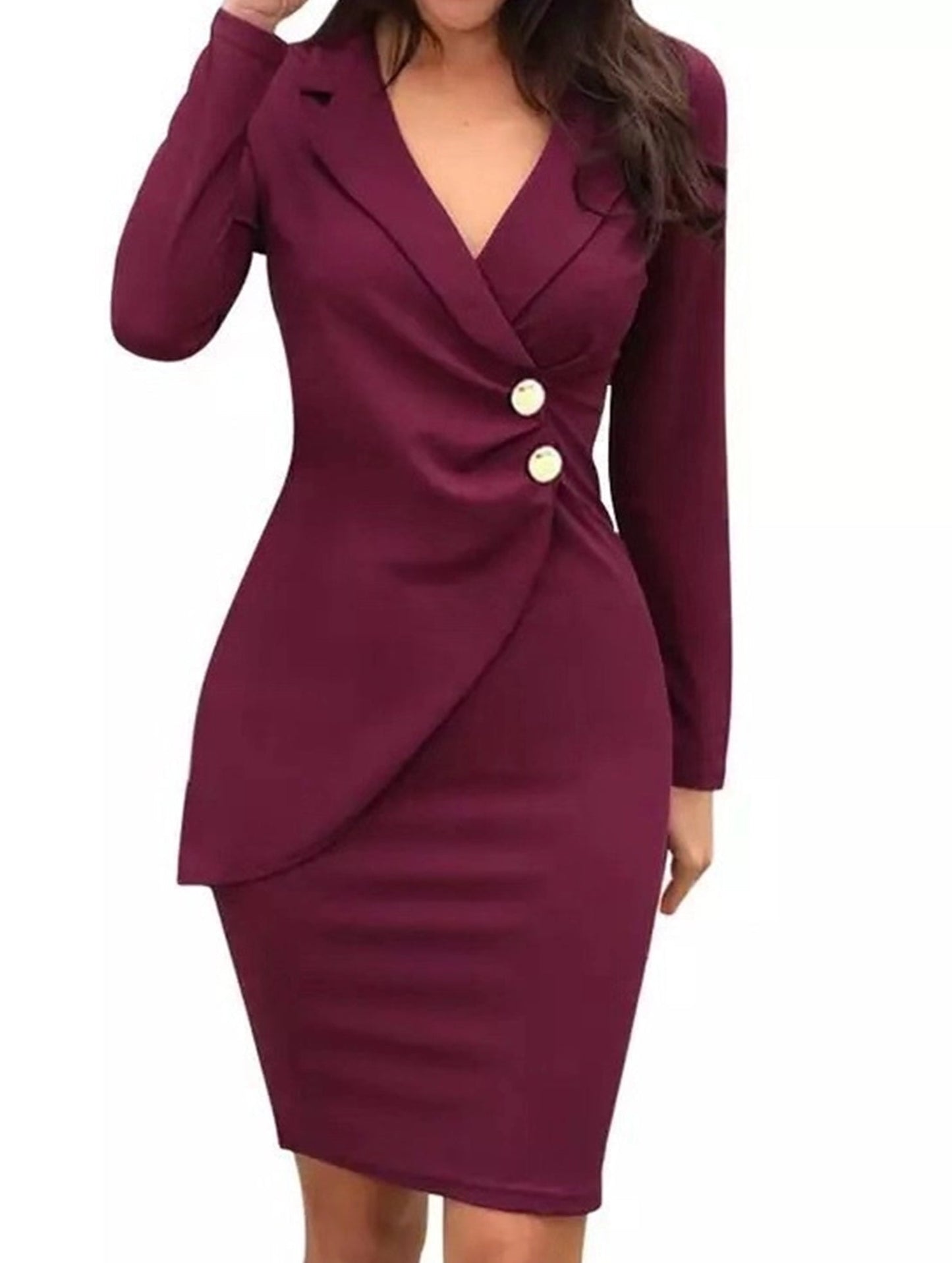 SLIM-FIT FAKE TWO PROFESSIONAL DRESSES