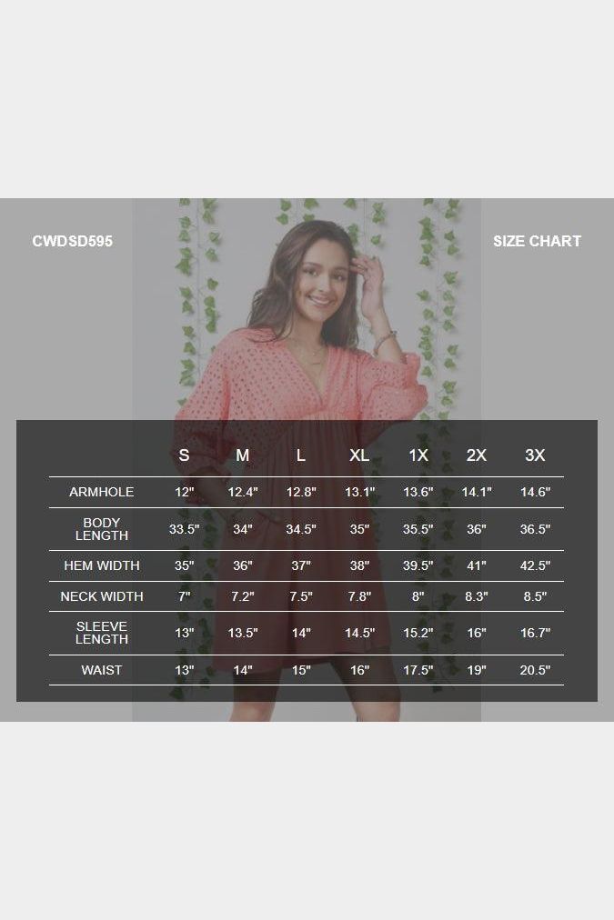 COTTON EYELET 3/4 SLEEVE DRESS - Doublju