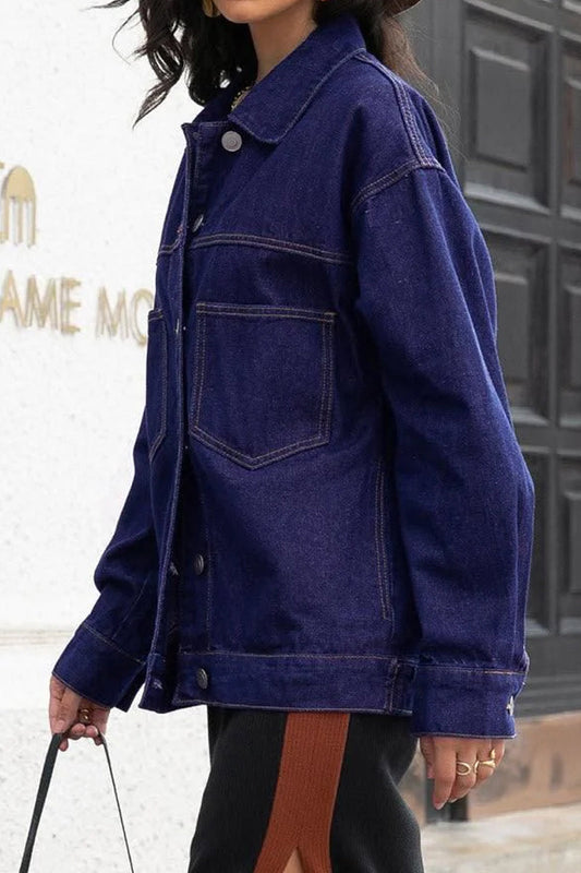LONG SLEEVE LOOSE FIT DENIM JACKET