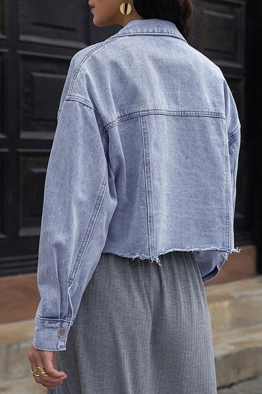 STREET HIPSTER JANE DENIM LAPEL JACKET - Doublju