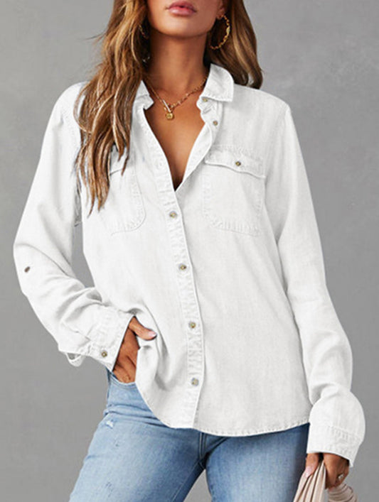 Pure color denim jacket