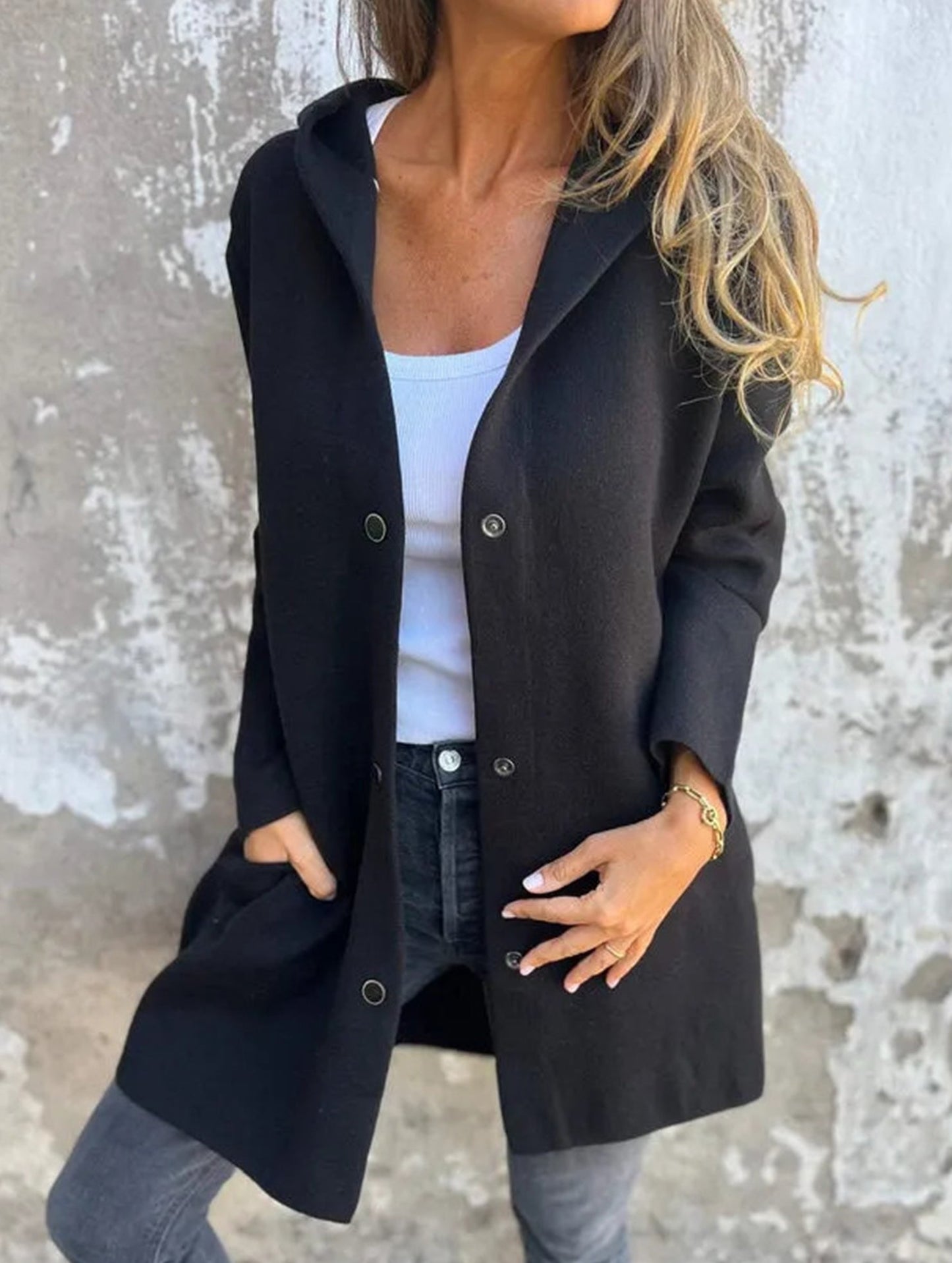 Buttoned multicolor long-sleeved jacket