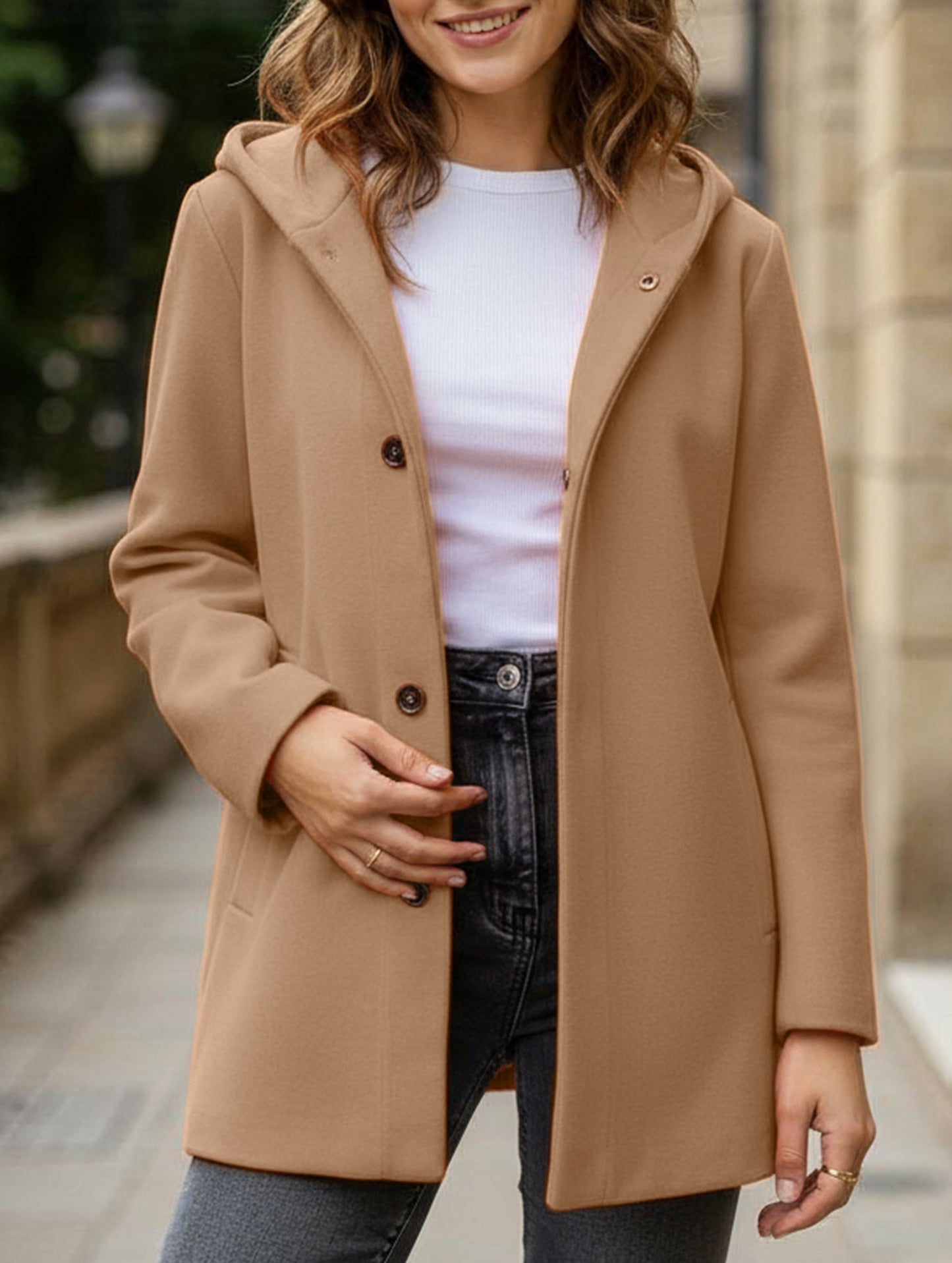 Buttoned multicolor long-sleeved jacket