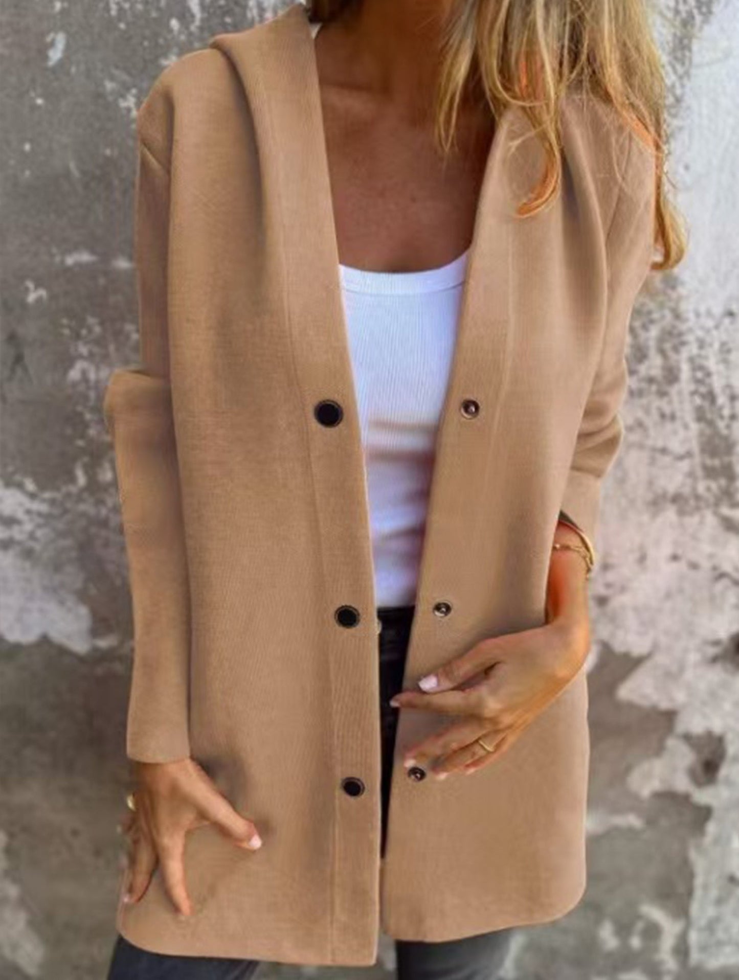 Buttoned multicolor long-sleeved jacket