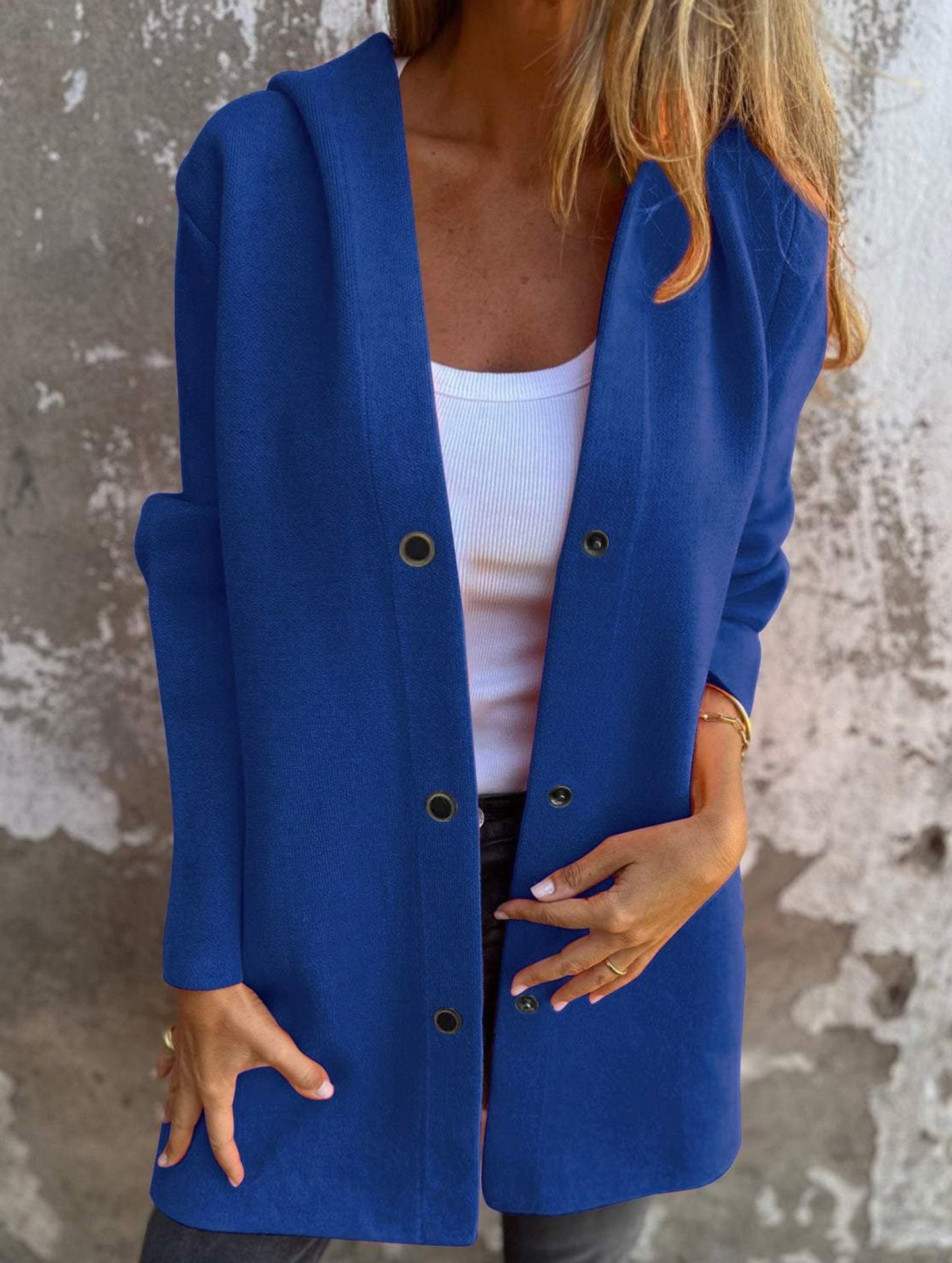 Buttoned multicolor long-sleeved jacket