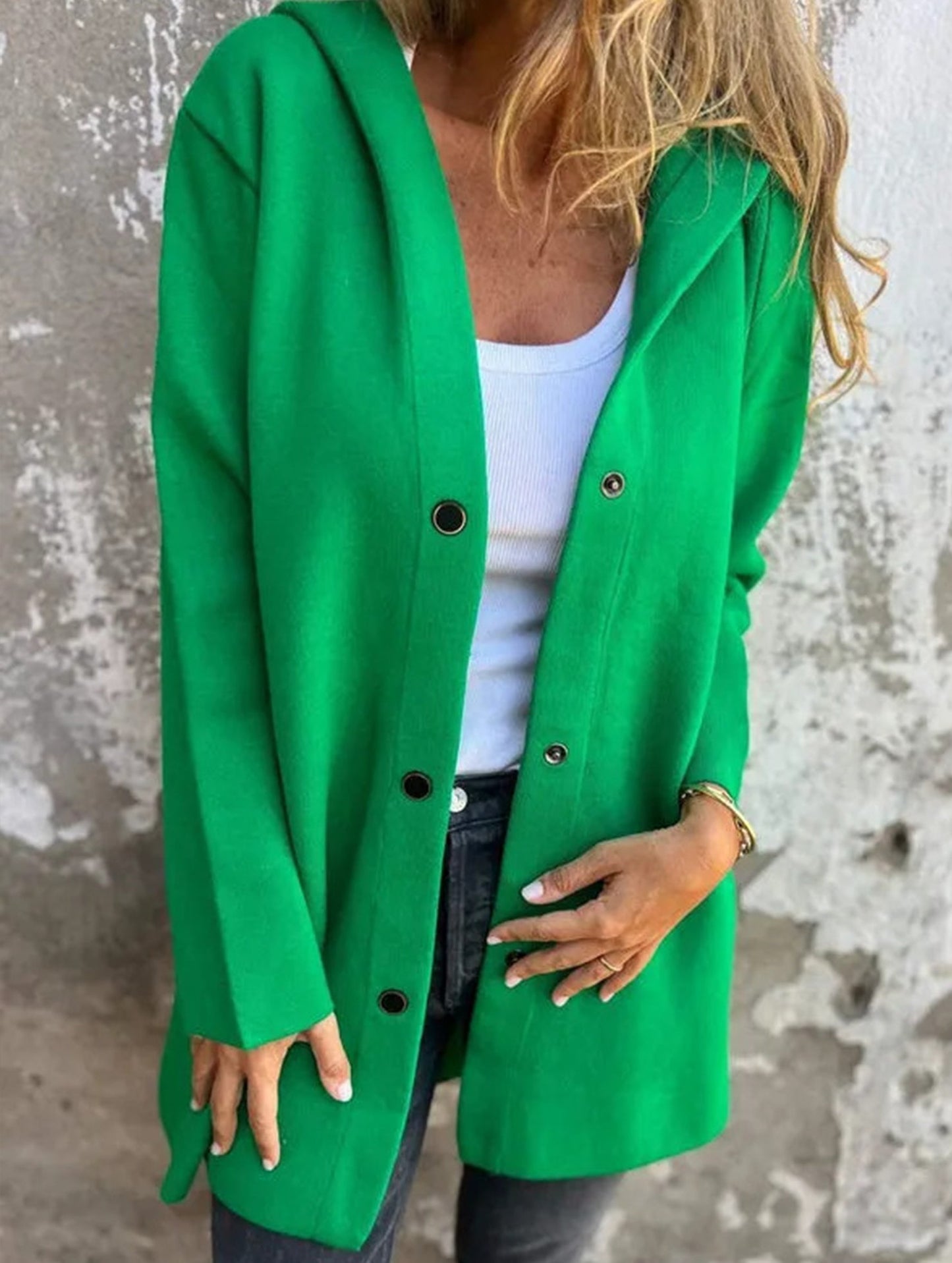 Buttoned multicolor long-sleeved jacket