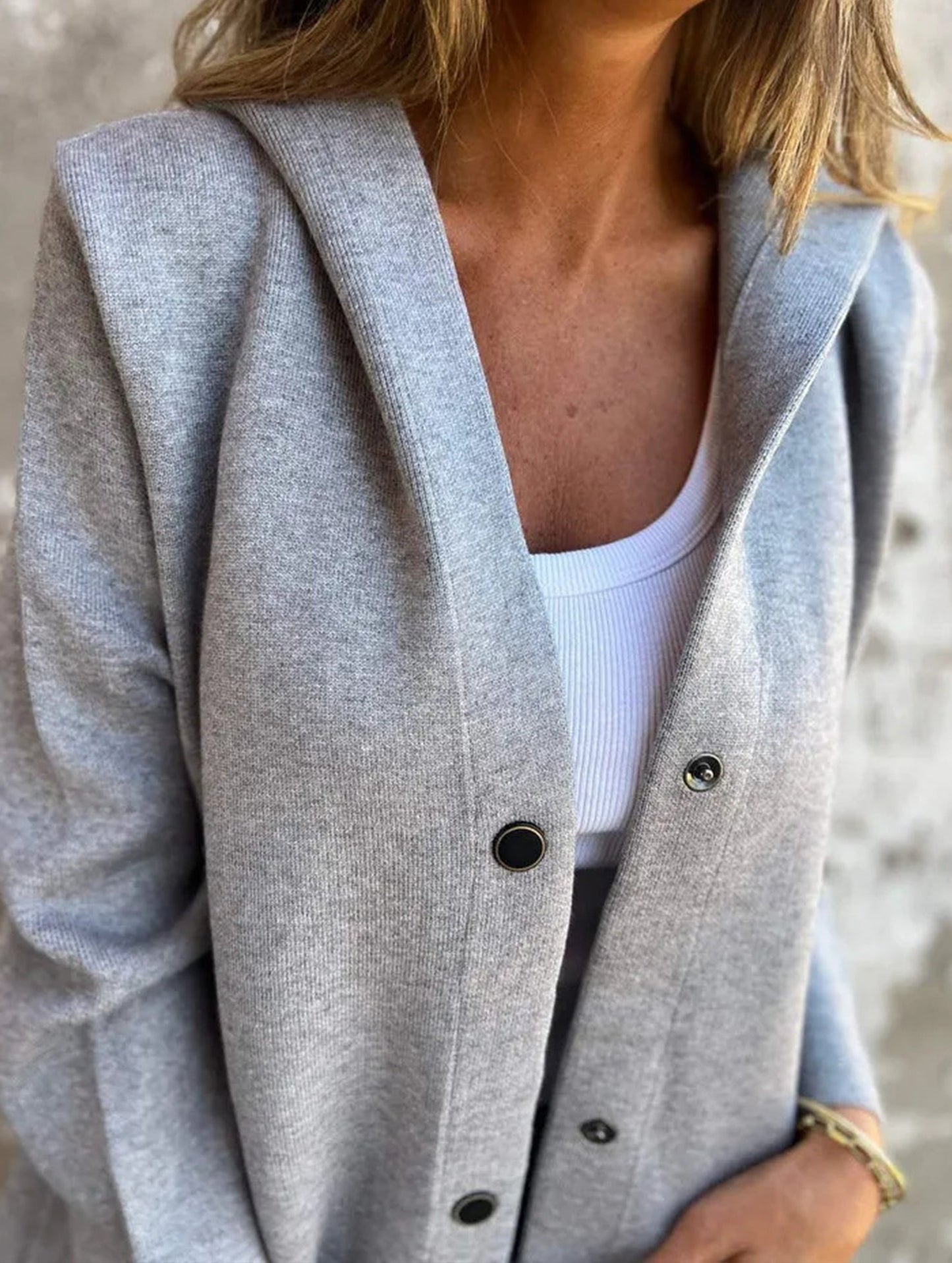 Buttoned multicolor long-sleeved jacket