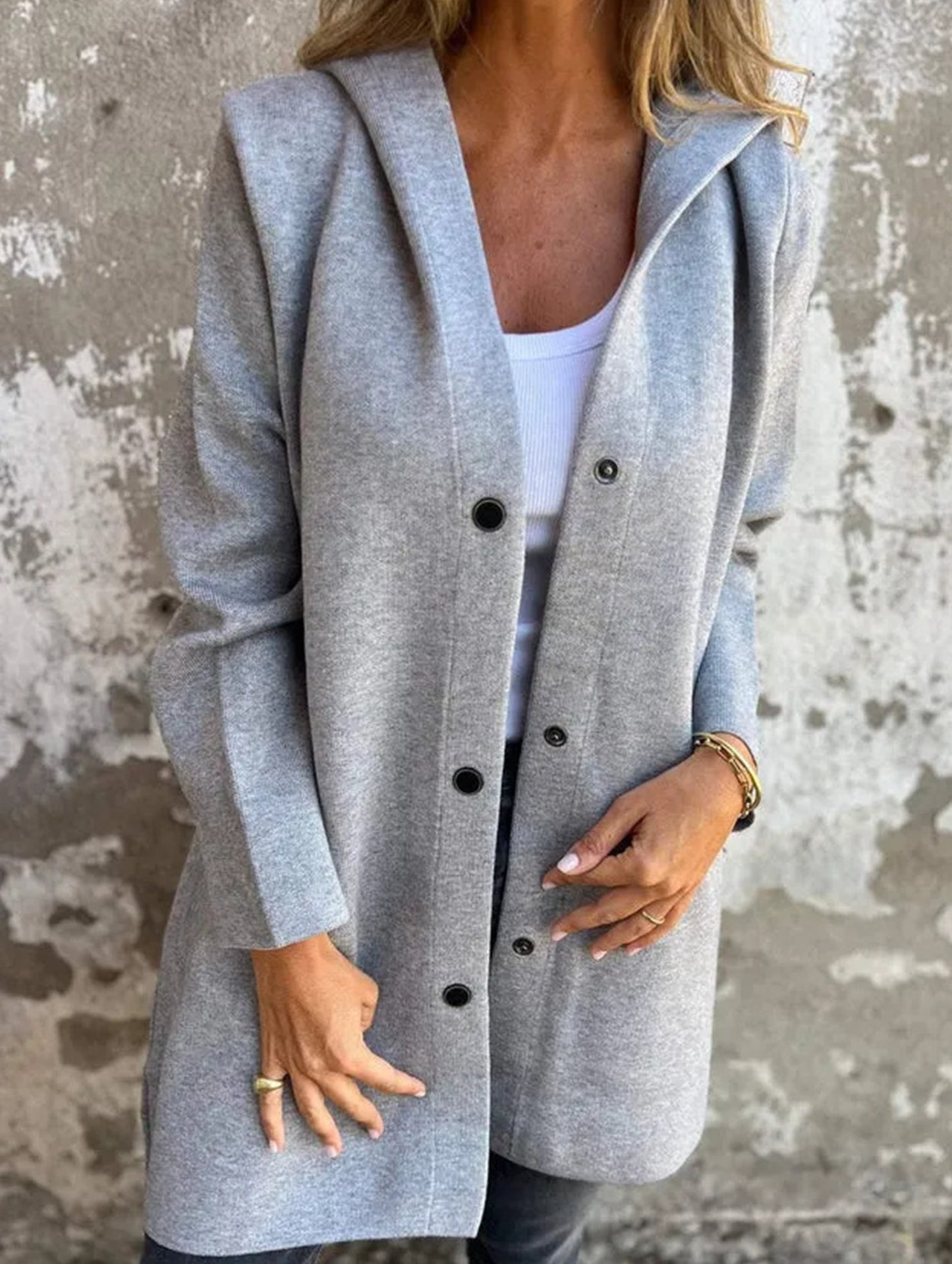 Buttoned multicolor long-sleeved jacket