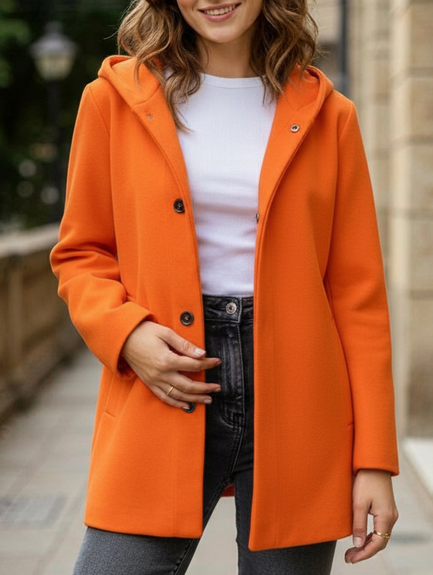 Buttoned multicolor long-sleeved jacket