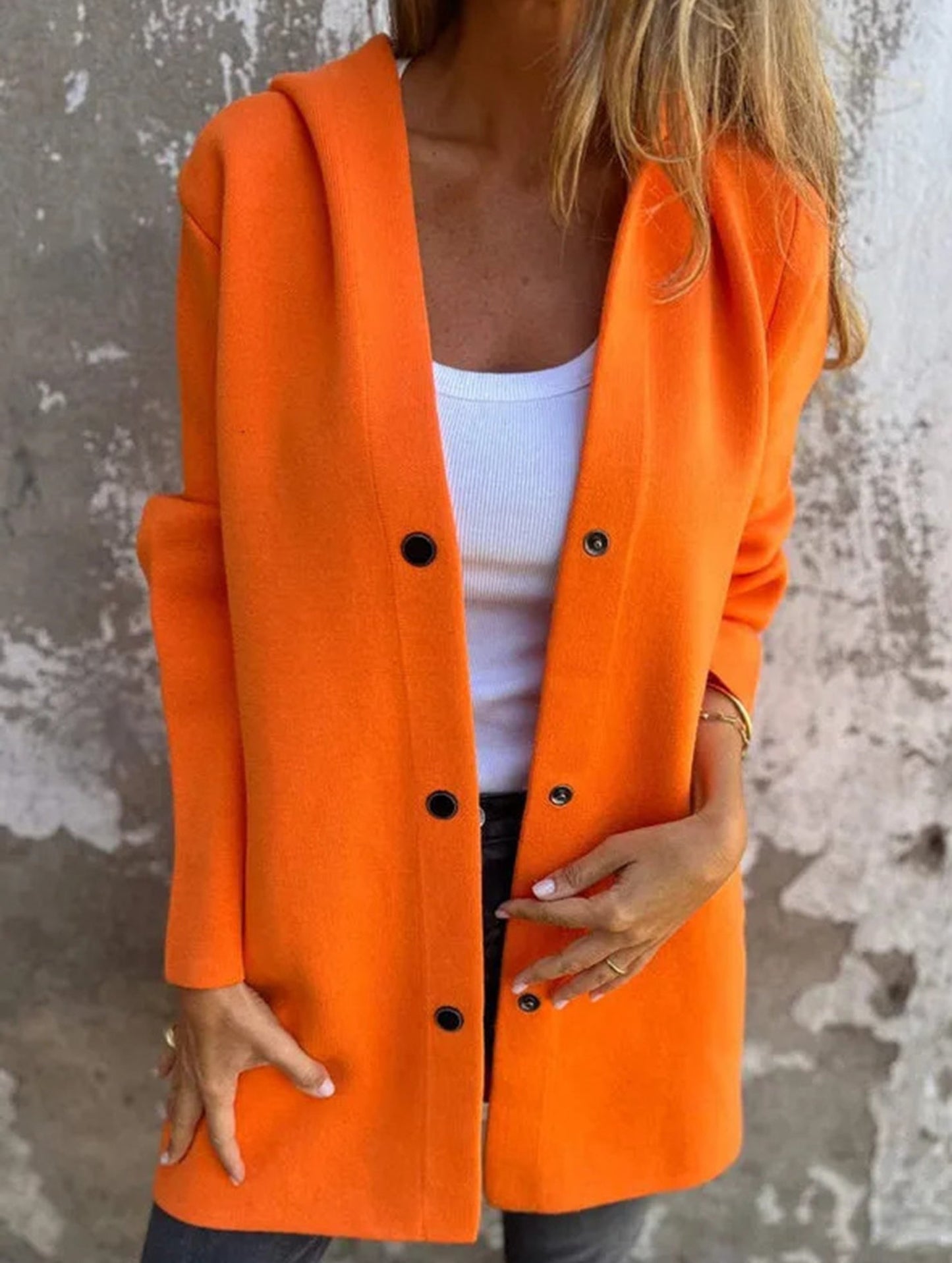 Buttoned multicolor long-sleeved jacket