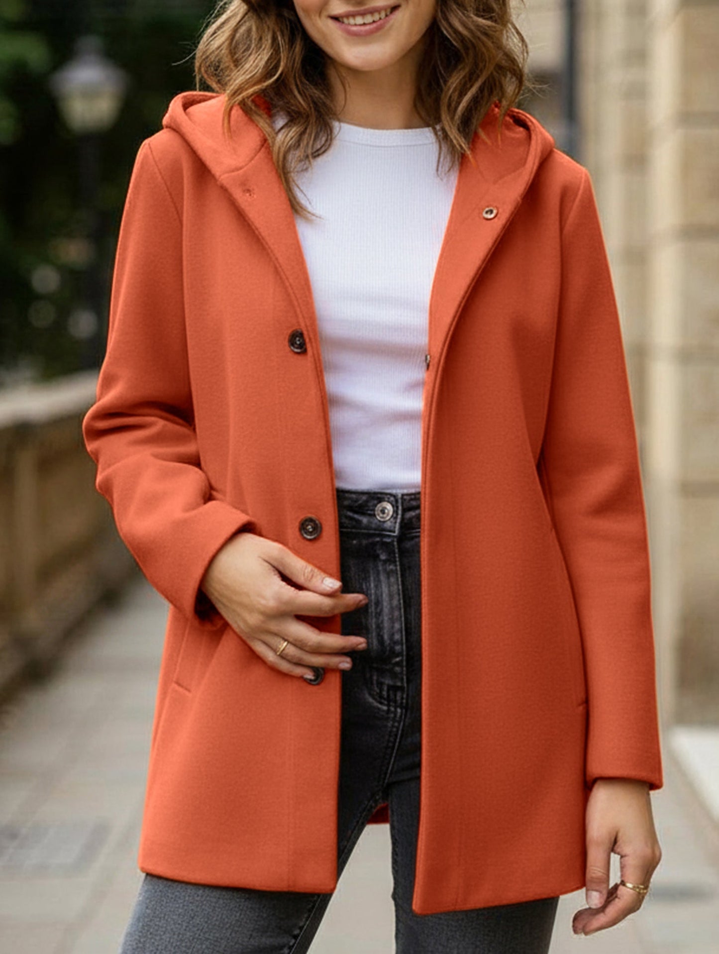 Buttoned multicolor long-sleeved jacket