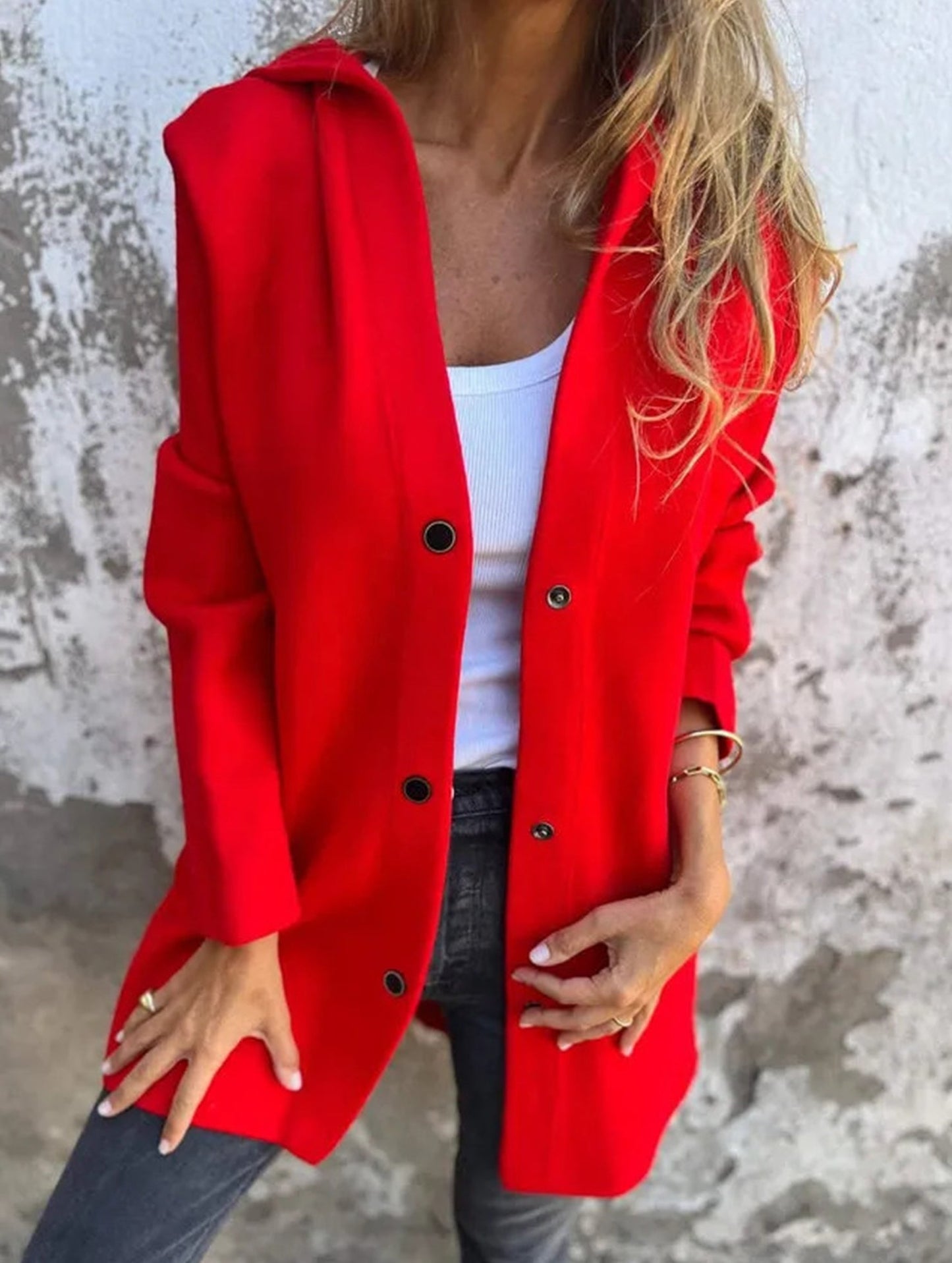 Buttoned multicolor long-sleeved jacket