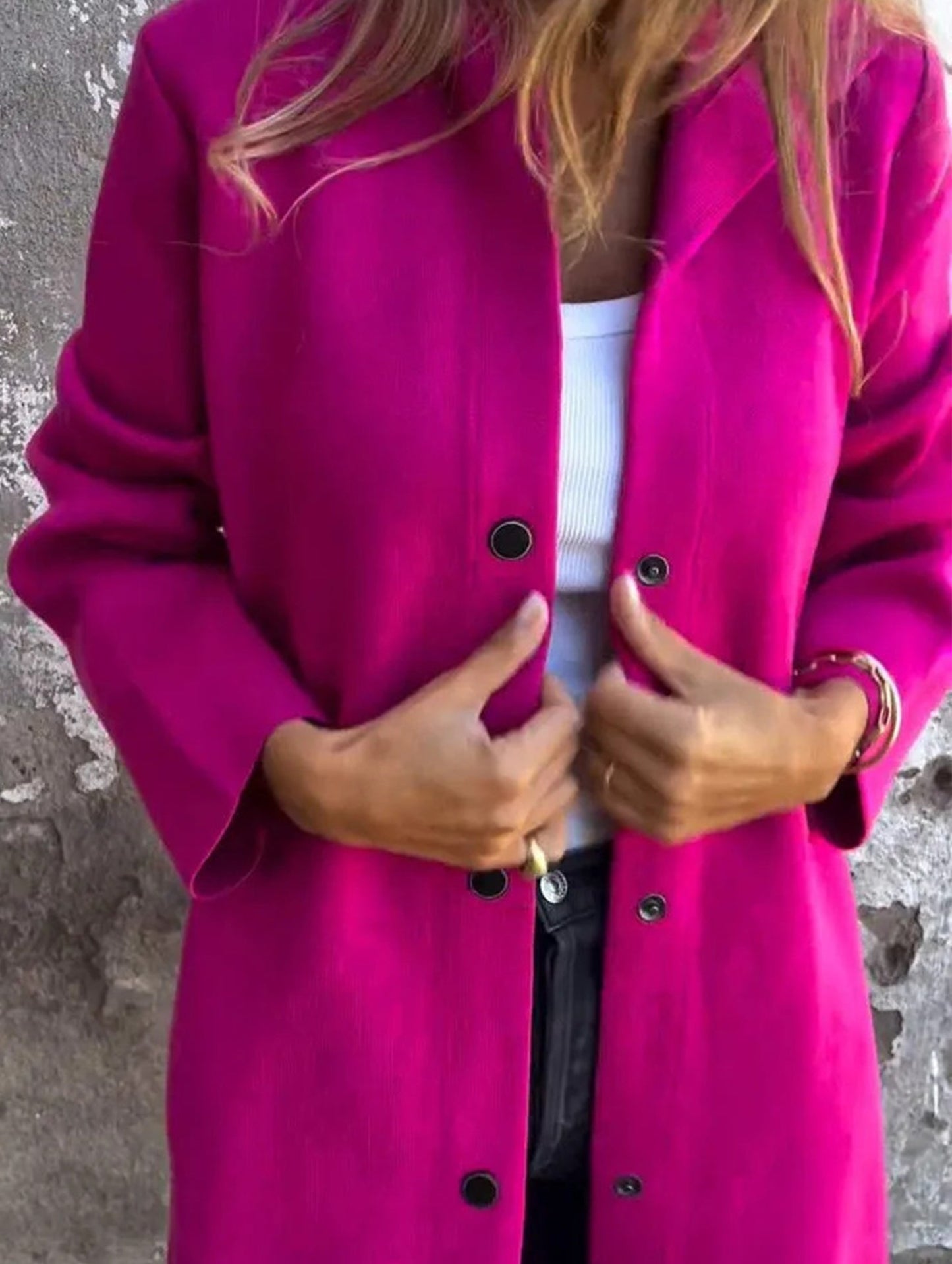 Buttoned multicolor long-sleeved jacket