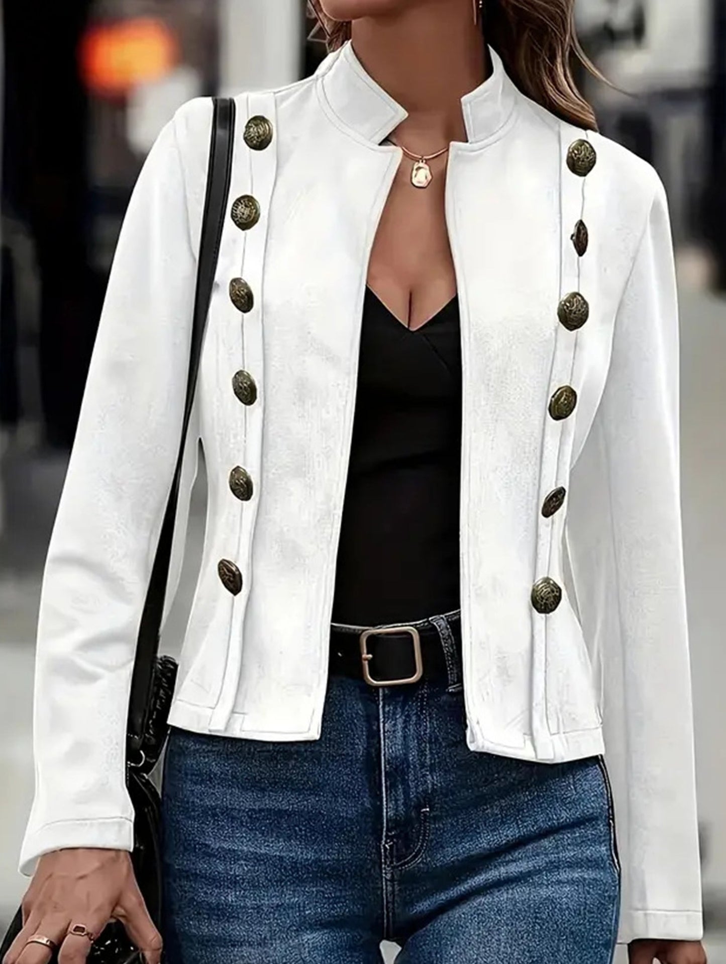 Vintage double-breasted long-sleeved jacket