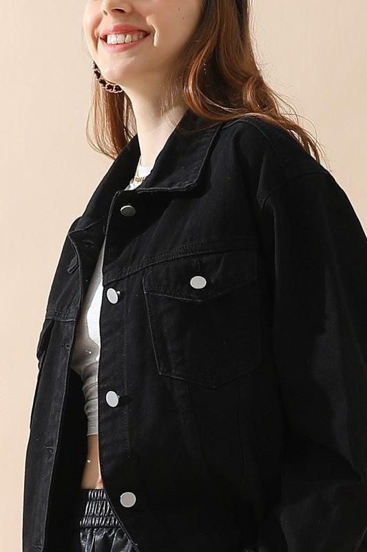 BUTTON DOWN CASUAL DENIM JACKET - Doublju