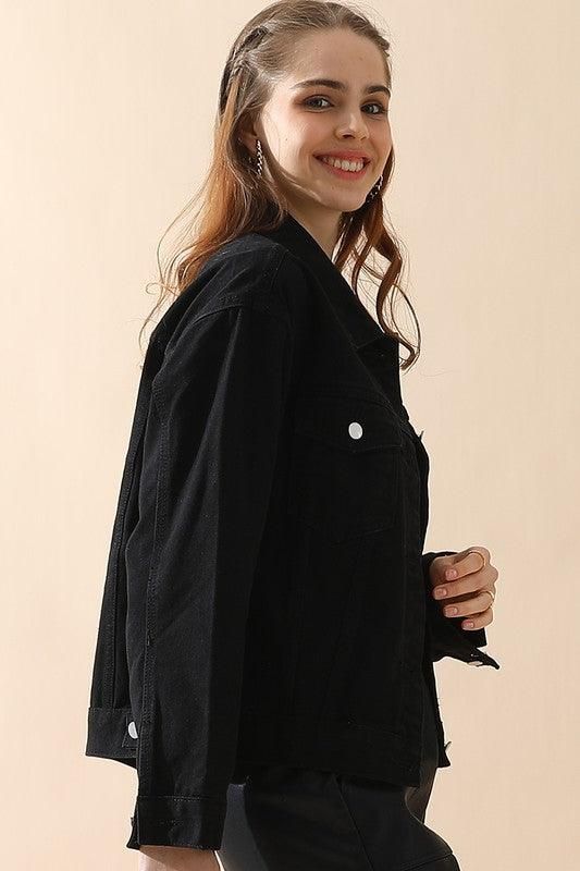 BUTTON DOWN CASUAL DENIM JACKET - Doublju