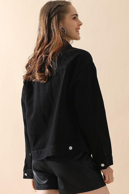 BUTTON DOWN CASUAL DENIM JACKET - Doublju