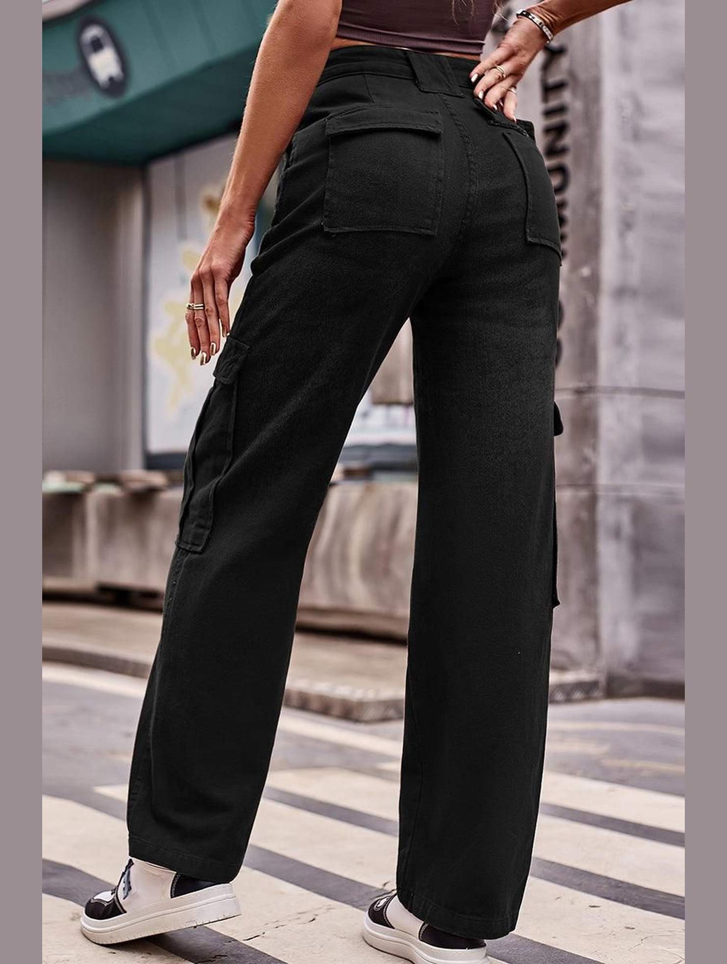 MULTI POCKET CASUAL DENIM PANTS - Doublju