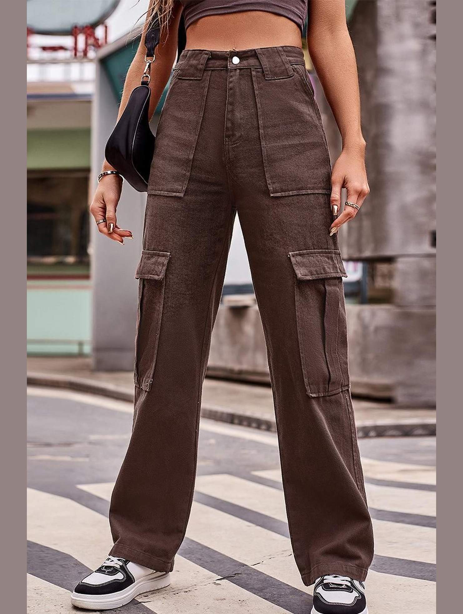 MULTI POCKET CASUAL DENIM PANTS - Doublju