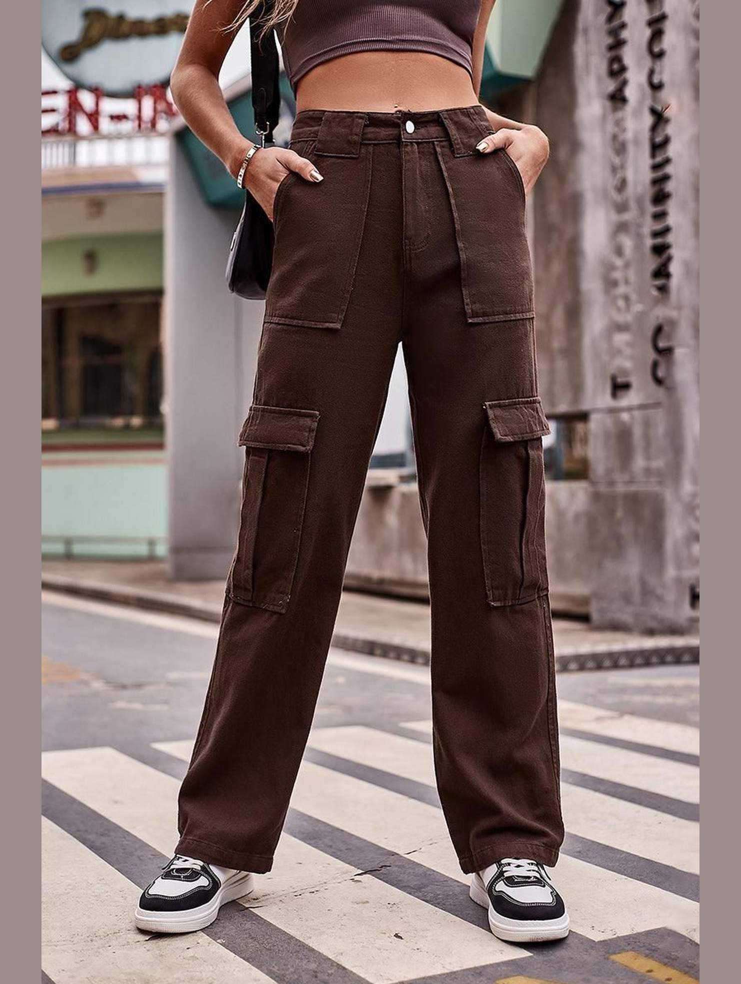 MULTI POCKET CASUAL DENIM PANTS - Doublju