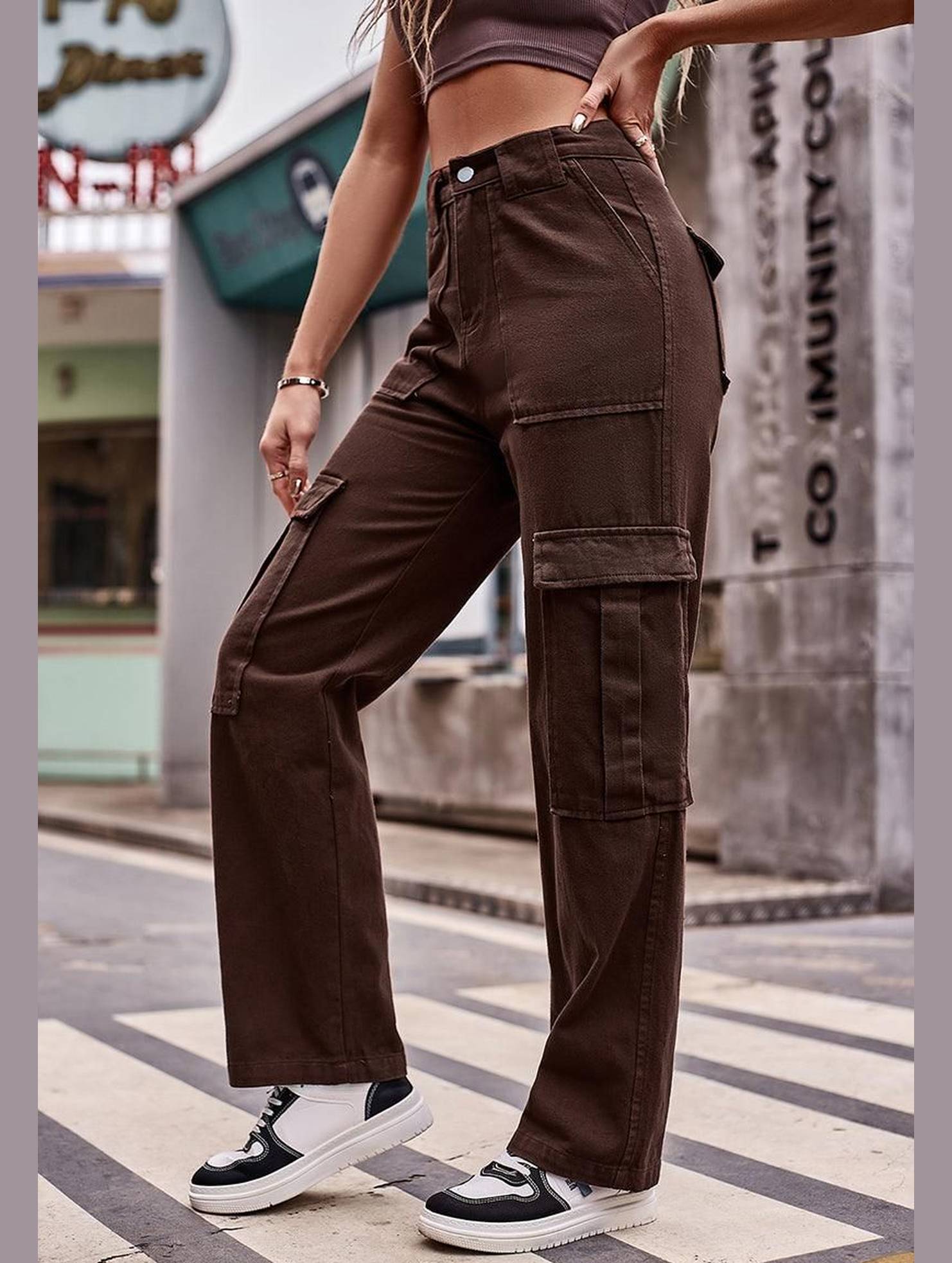 MULTI POCKET CASUAL DENIM PANTS - Doublju