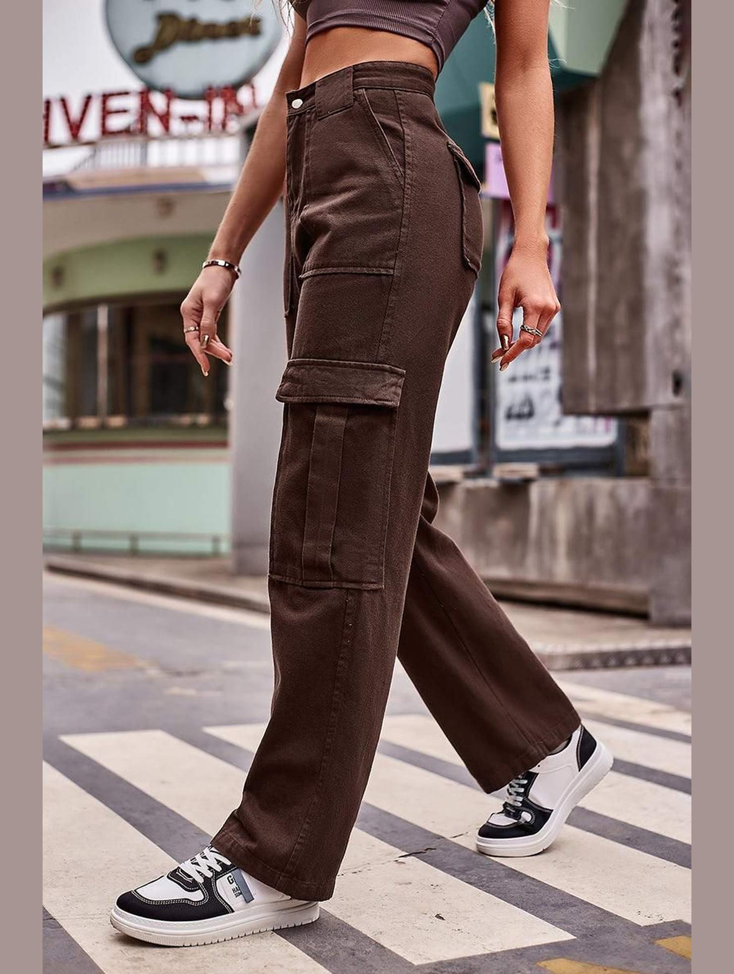 MULTI POCKET CASUAL DENIM PANTS - Doublju