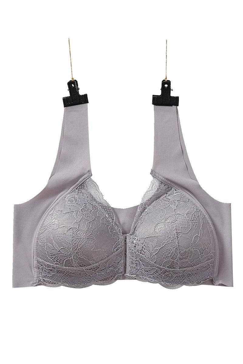 LACED FRONT CLIP WOMEN BRALETTE - Doublju