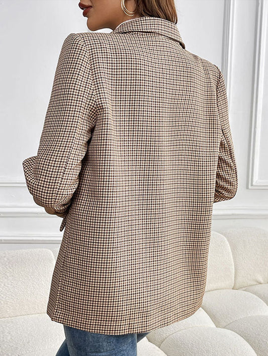 Long-sleeved pocketed business coat