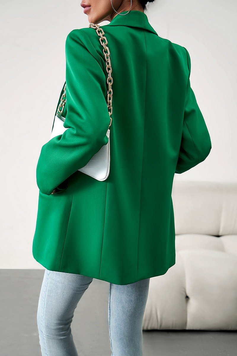 WOMEN OVERSIZED OPEN FRONT OFFICE WORK BLAZER