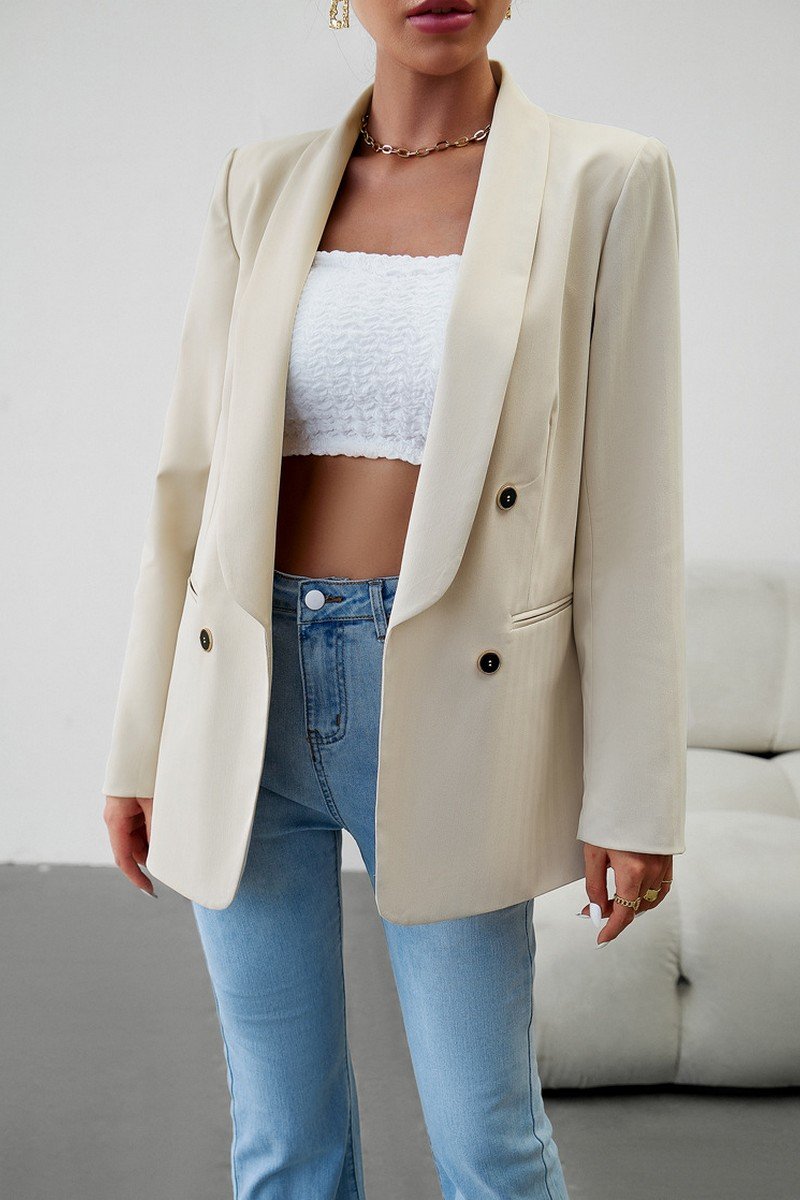 WOMEN DANDY LAPEL SOLID OFFICE BLAZER JACKET