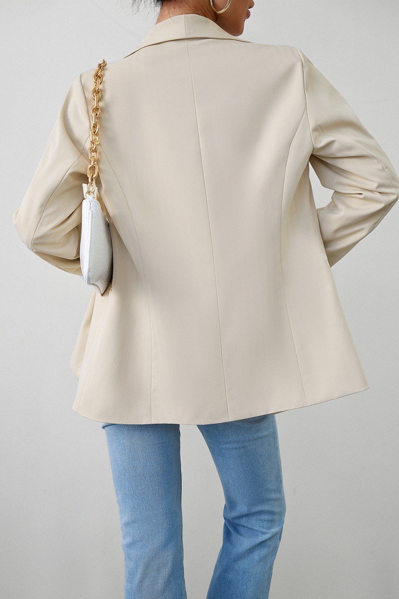 WOMEN DANDY LAPEL SOLID OFFICE BLAZER JACKET