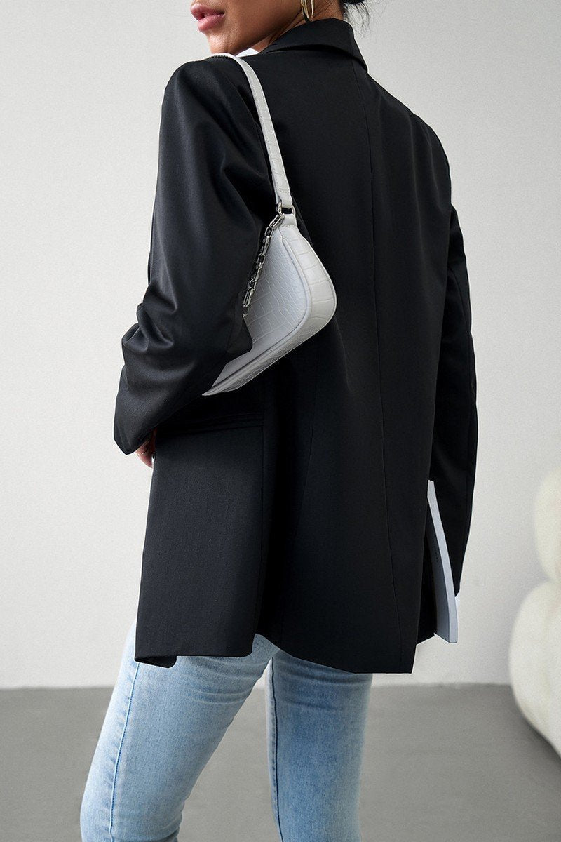 WOMEN DANDY LAPEL SOLID OFFICE BLAZER JACKET