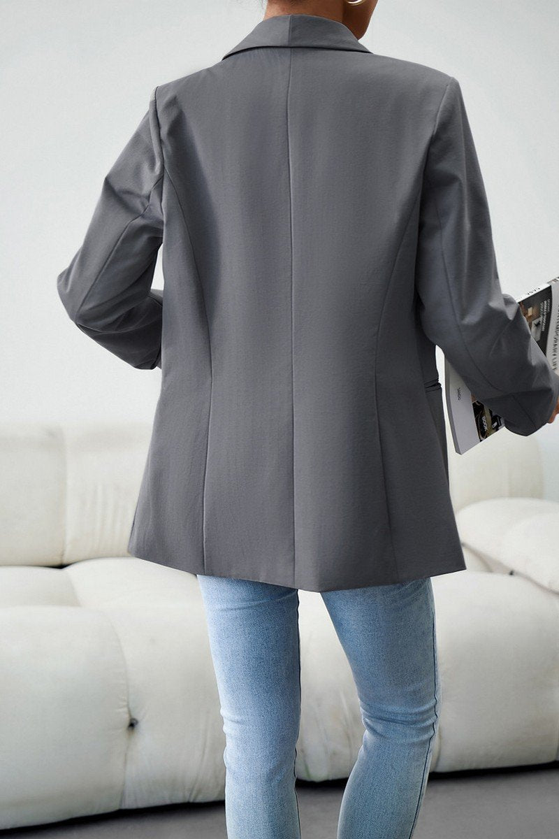 WOMEN DANDY LAPEL SOLID OFFICE BLAZER JACKET