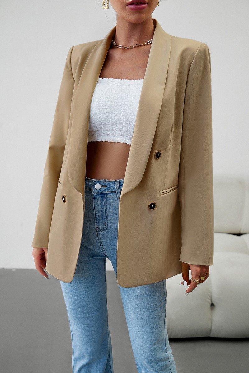 WOMEN DANDY LAPEL SOLID OFFICE BLAZER JACKET