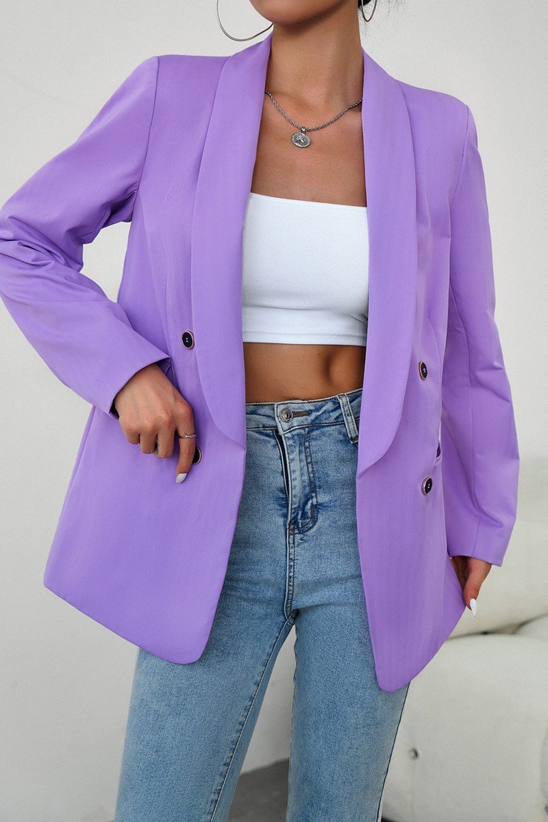 WOMEN DANDY LAPEL SOLID OFFICE BLAZER JACKET